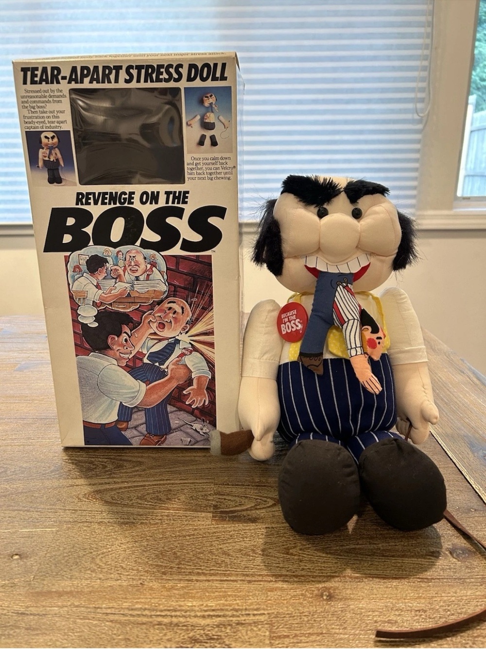 Revenge On The Boss Tear-Apart Stress Doll Vintage, Funny Gift W/Box 1989, 80’s